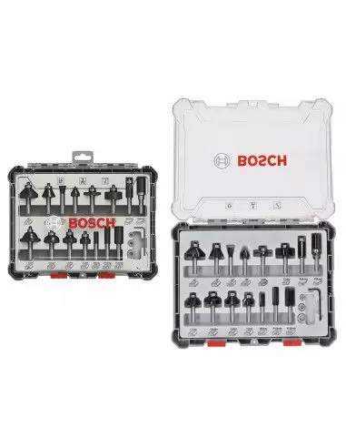 Bosch 15 pièces Ensemble de fraises au carbure (pour le bois, emmanchement  Ø 1/4, accessoires défonceuse) : : Bricolage