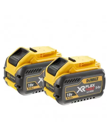 Pack 2 batteries XR flexvolt 18V/54V 9AH/2AH LI-ION et chargeur rapide  Dewalt DCB118X2-QW