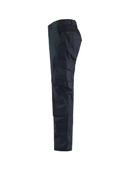 Pantalon industrie avec poches genouillères stretch 2D Marine foncé/Noir | 144818328699 - Blaklader